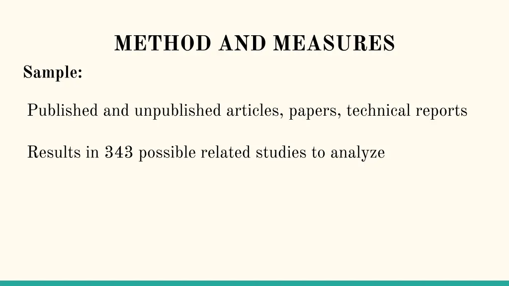 method and measures 1