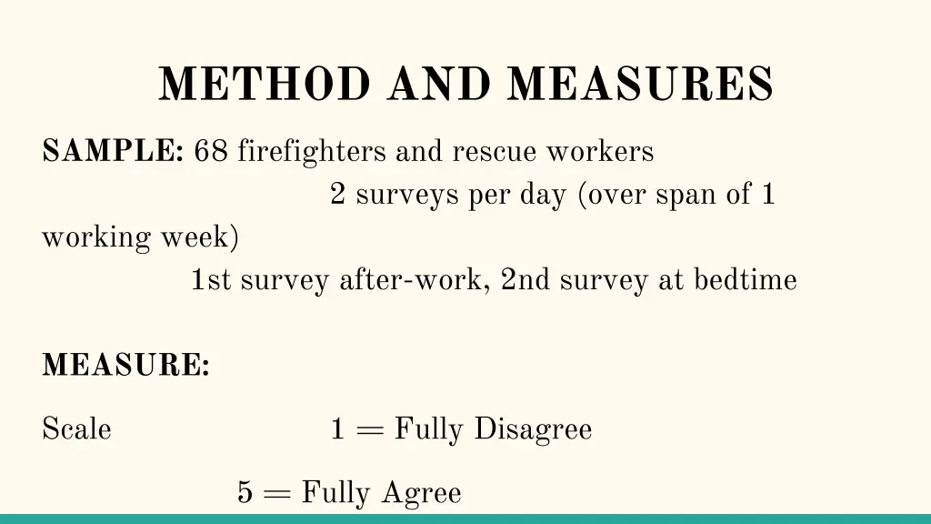 method and measures