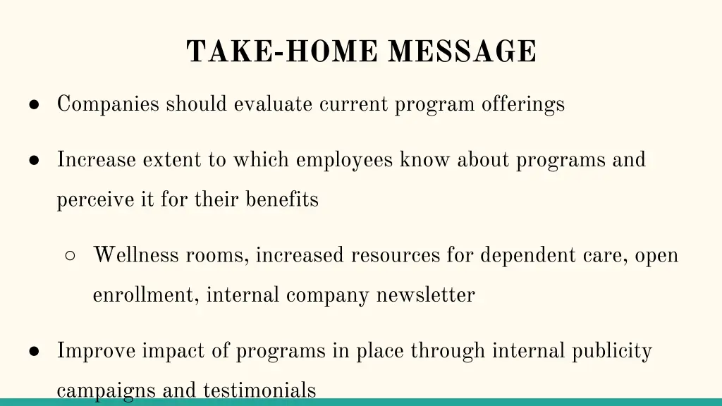 take home message 2