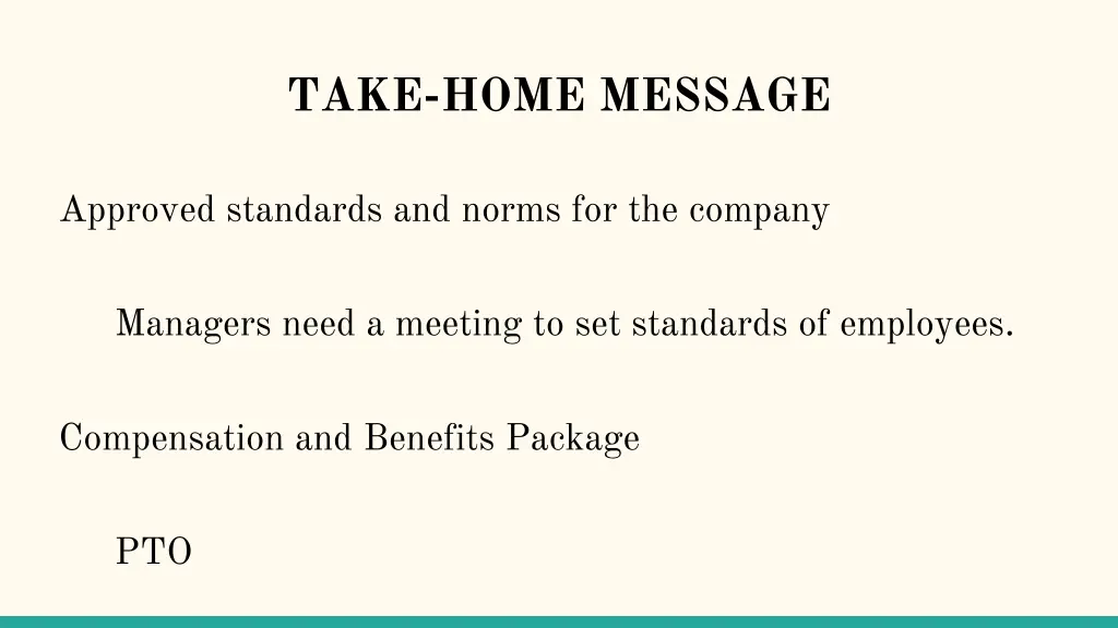 take home message 3