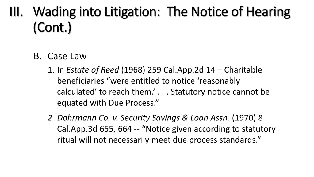 iii iii wading into litigation the notice 1