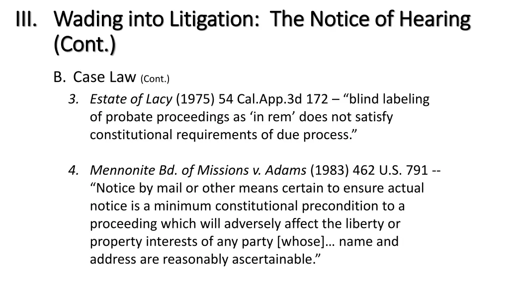 iii iii wading into litigation the notice 2