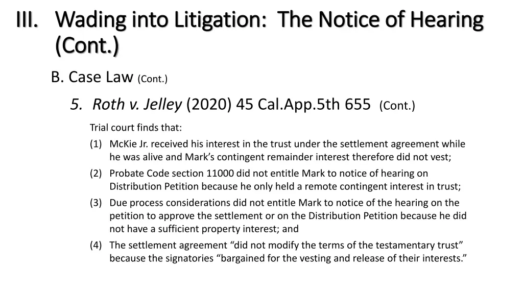 iii iii wading into litigation the notice 5