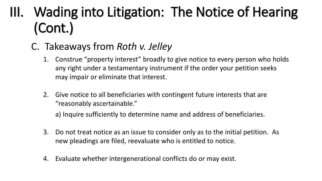 iii iii wading into litigation the notice 8