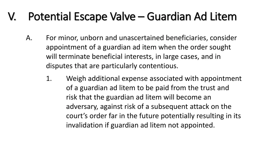 v v potential escape valve potential escape valve