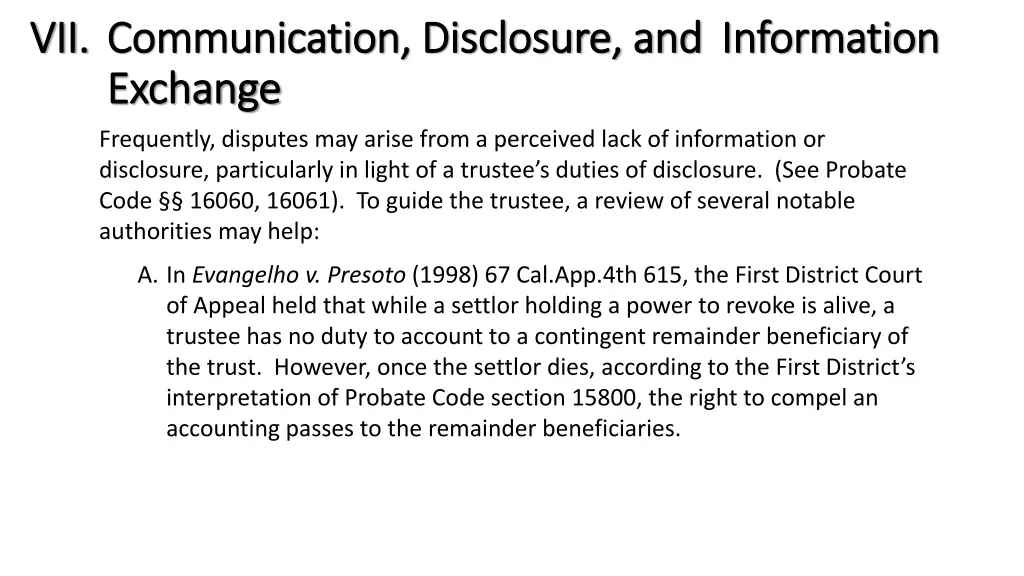 vii vii communication disclosure