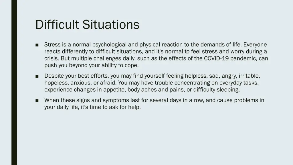 difficult situations