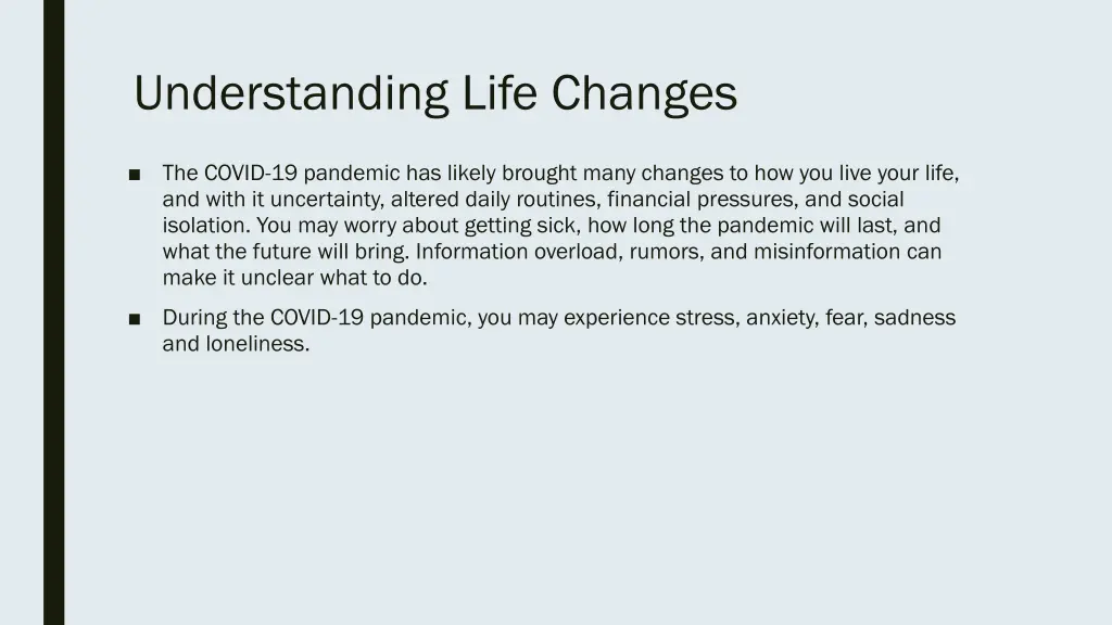 understanding life changes
