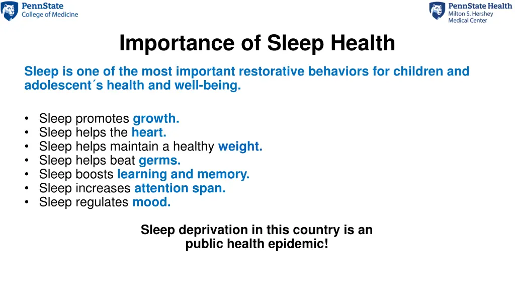 importance of sleep health