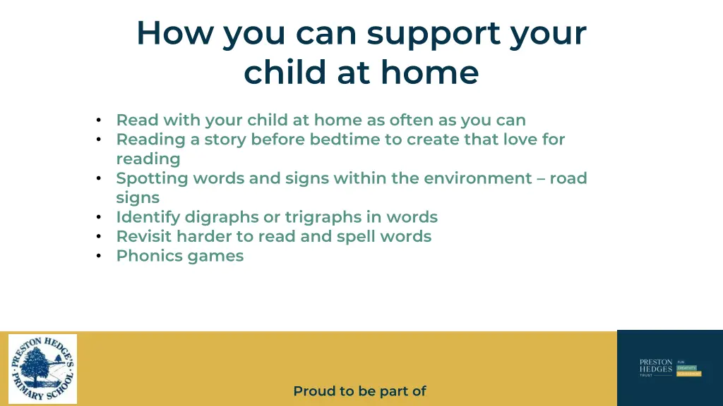 how you can support your child at home