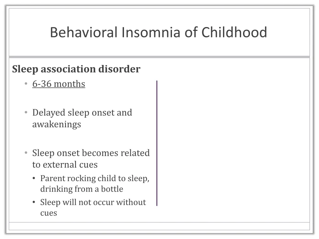 behavioral insomnia of childhood