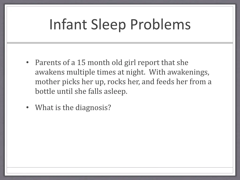 infant sleep problems