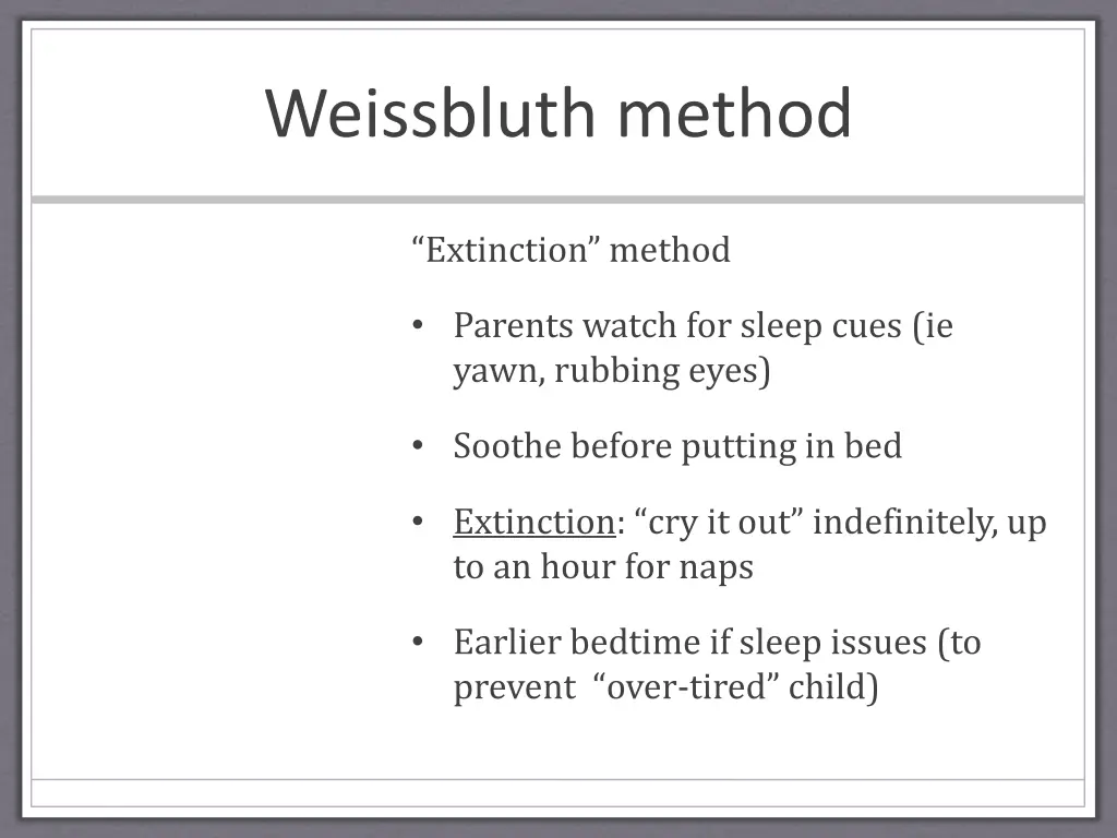 weissbluth method