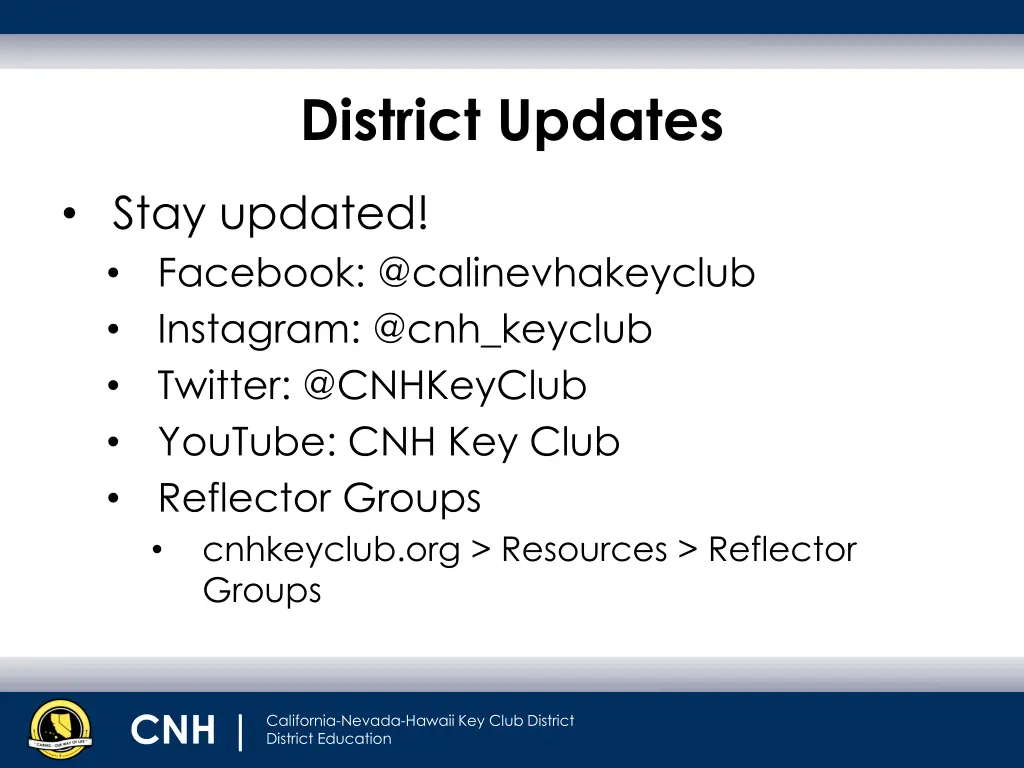 district updates