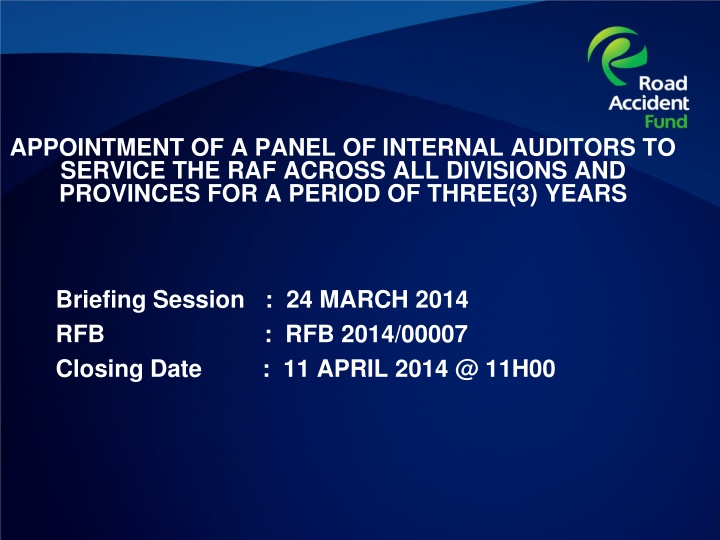 appointment of a panel of internal auditors