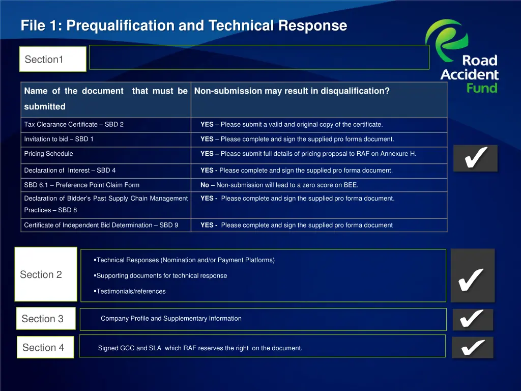 file 1 prequalification and technical response