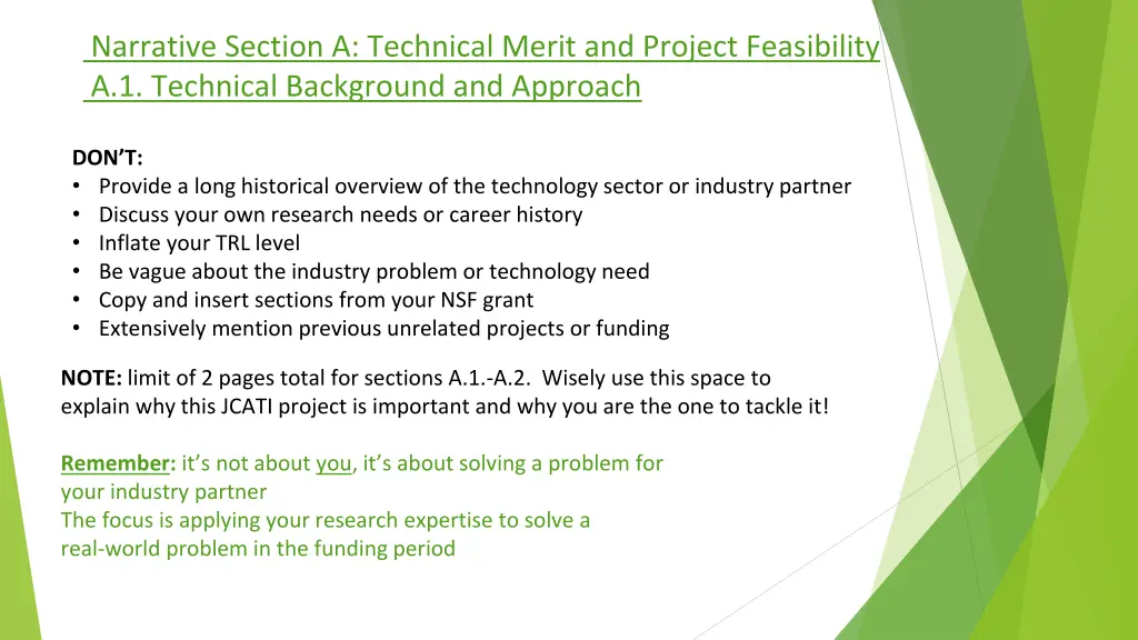 narrative section a technical merit and project 1