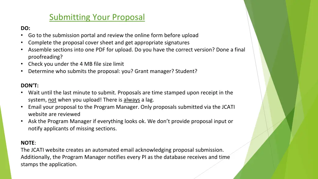 submitting your proposal