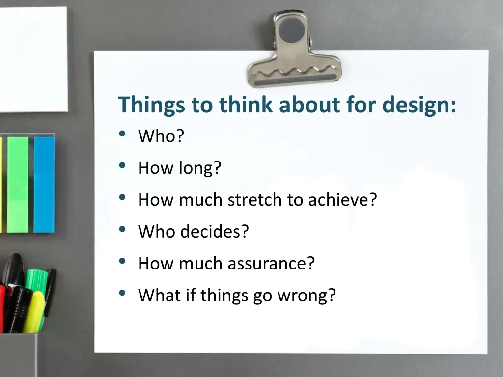 things to think about for design