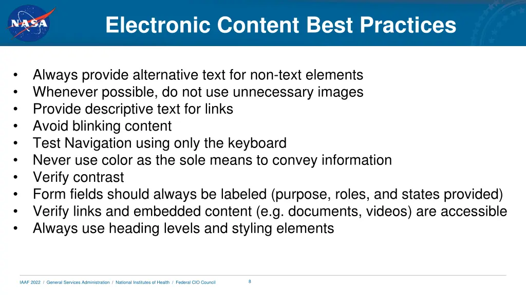 electronic content best practices