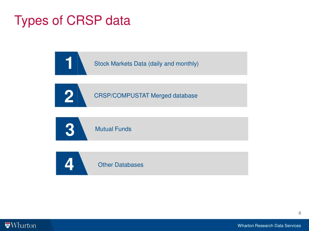 types of crsp data