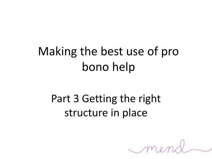 making the best use of pro bono help