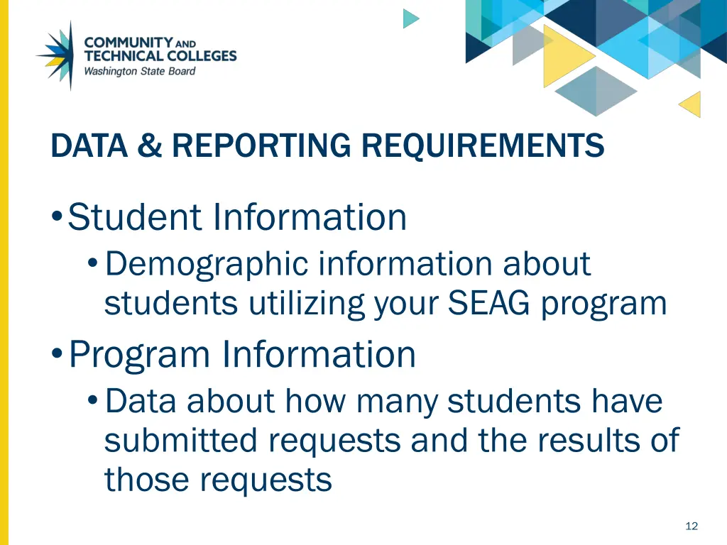 data reporting requirements