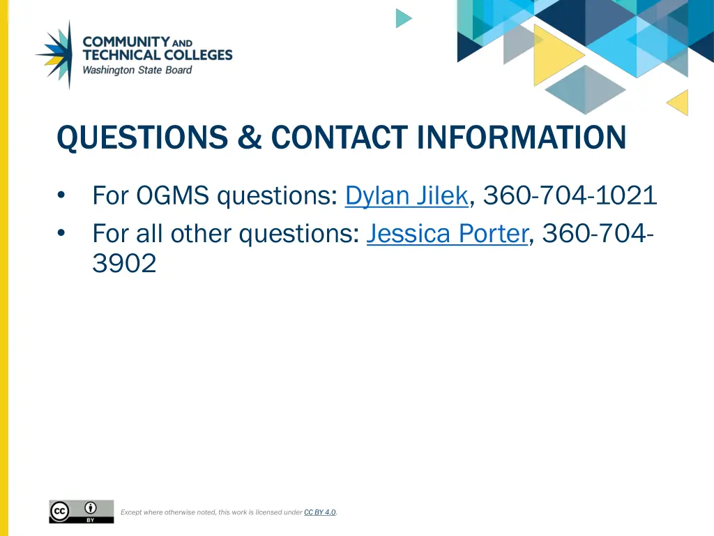 questions contact information