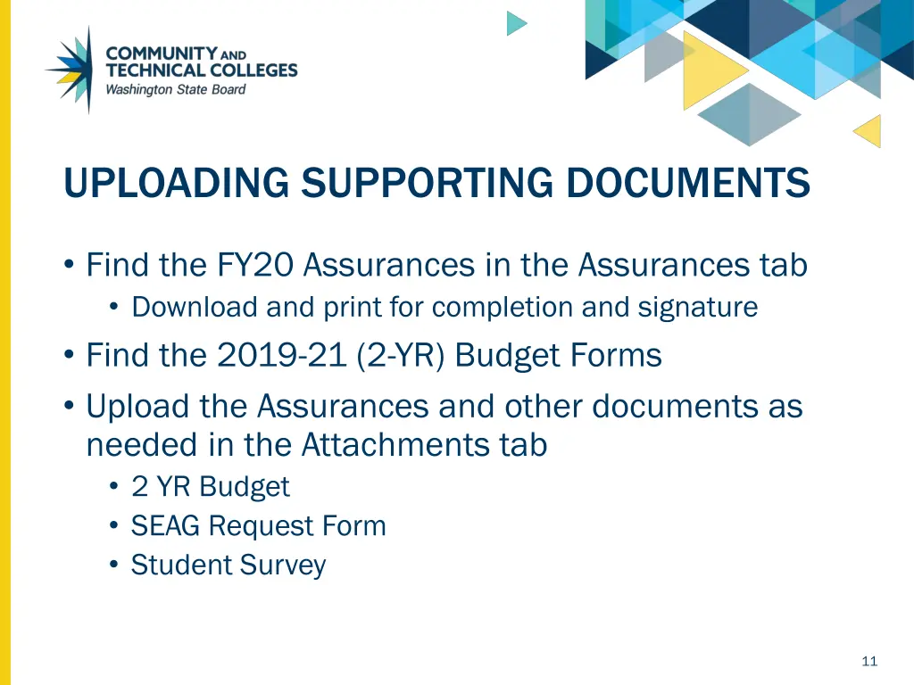 uploading supporting documents