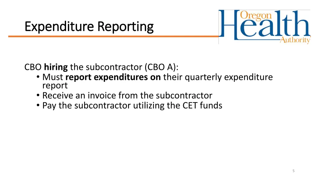 expenditure reporting expenditure reporting