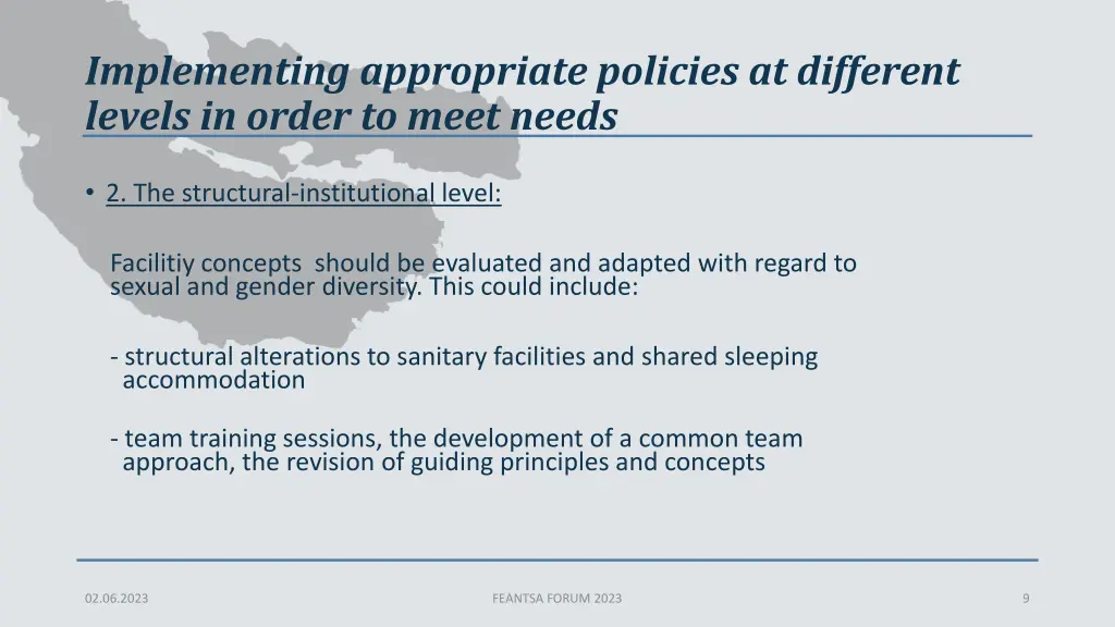 implementing appropriate policies at different 2