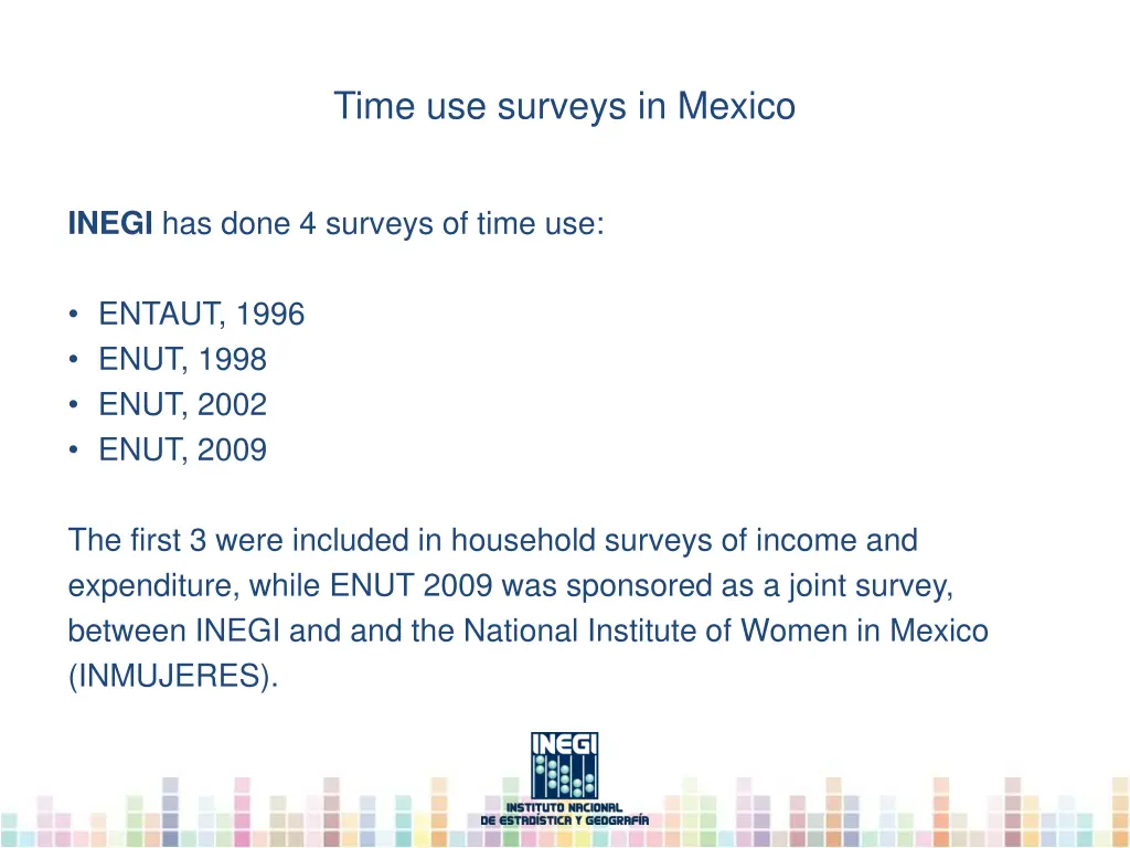 time use surveys in mexico