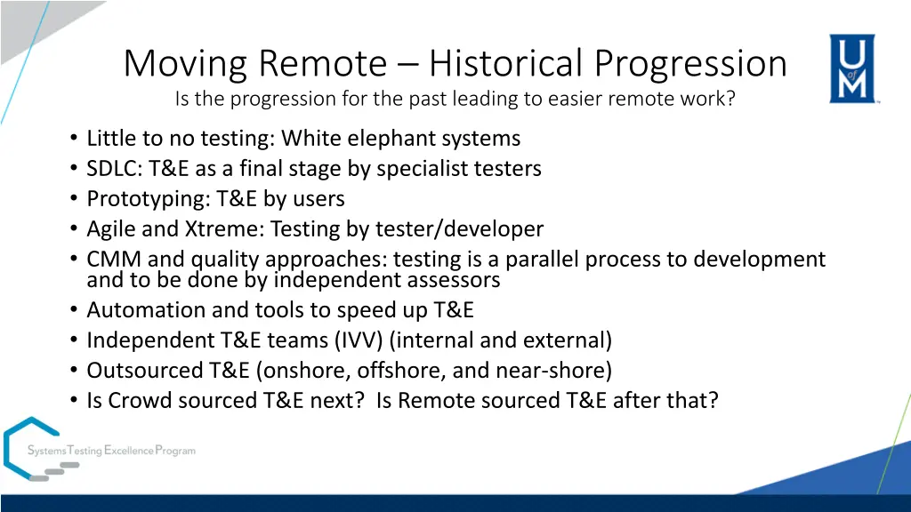 moving remote historical progression