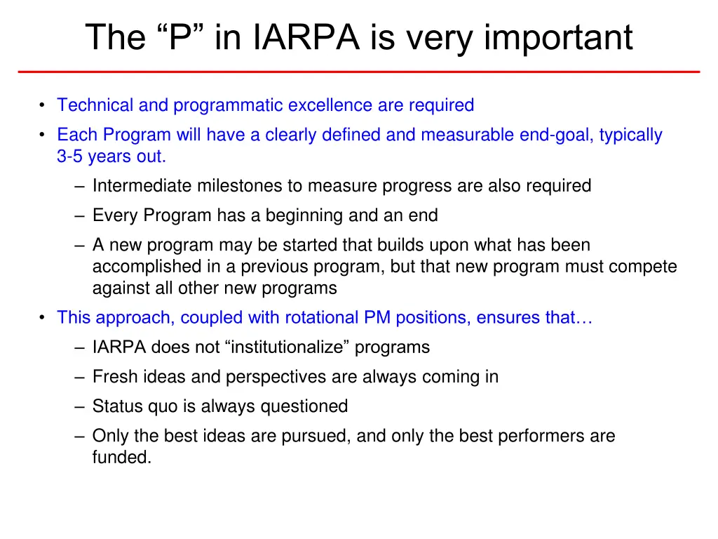 the p in iarpa is very important