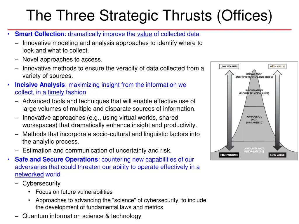 the three strategic thrusts offices