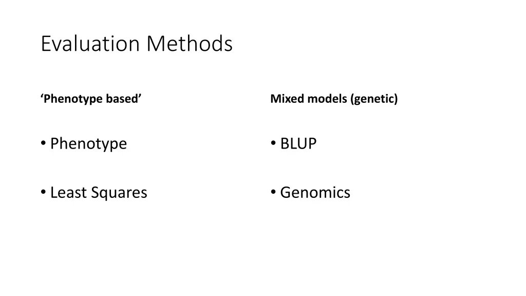 evaluation methods