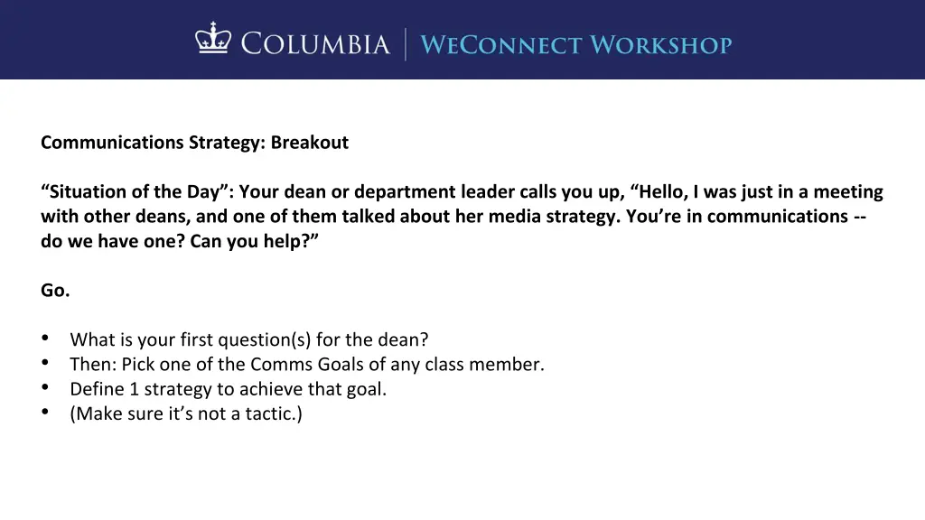 communications strategy breakout