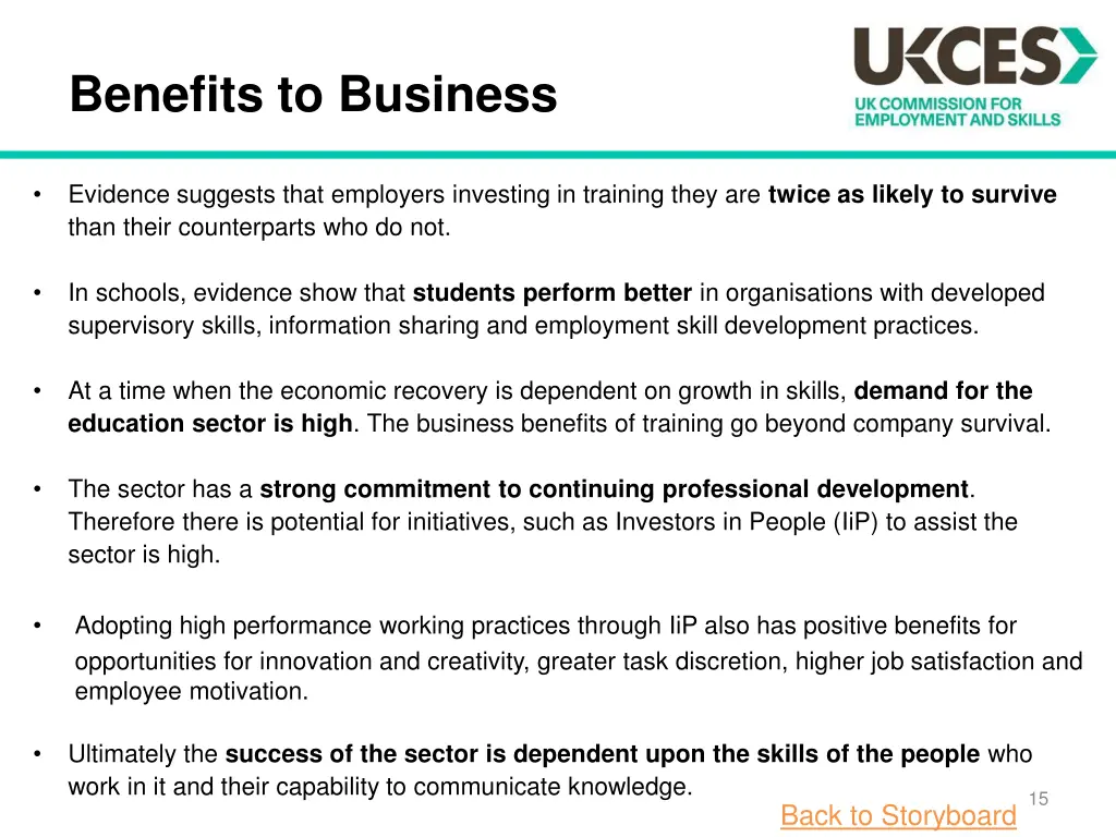 benefits to business