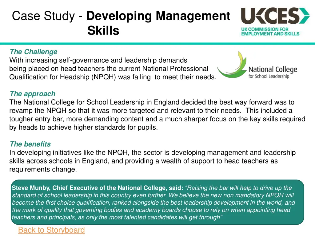 case study developing management skills