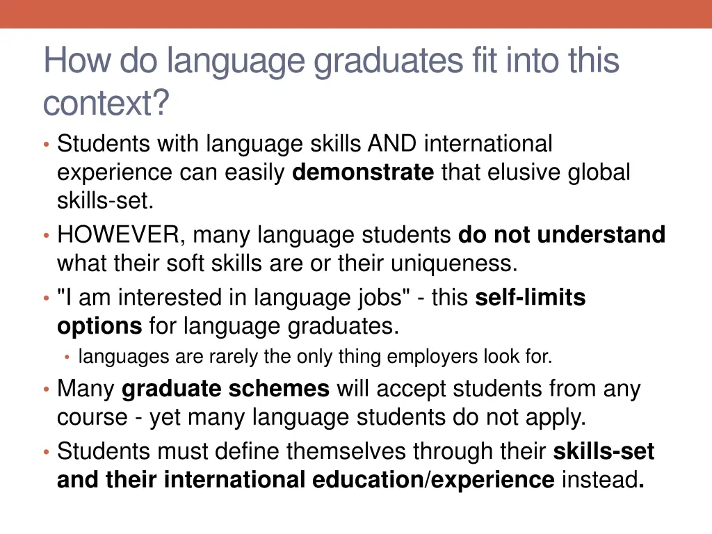 how do language graduates fit into this context