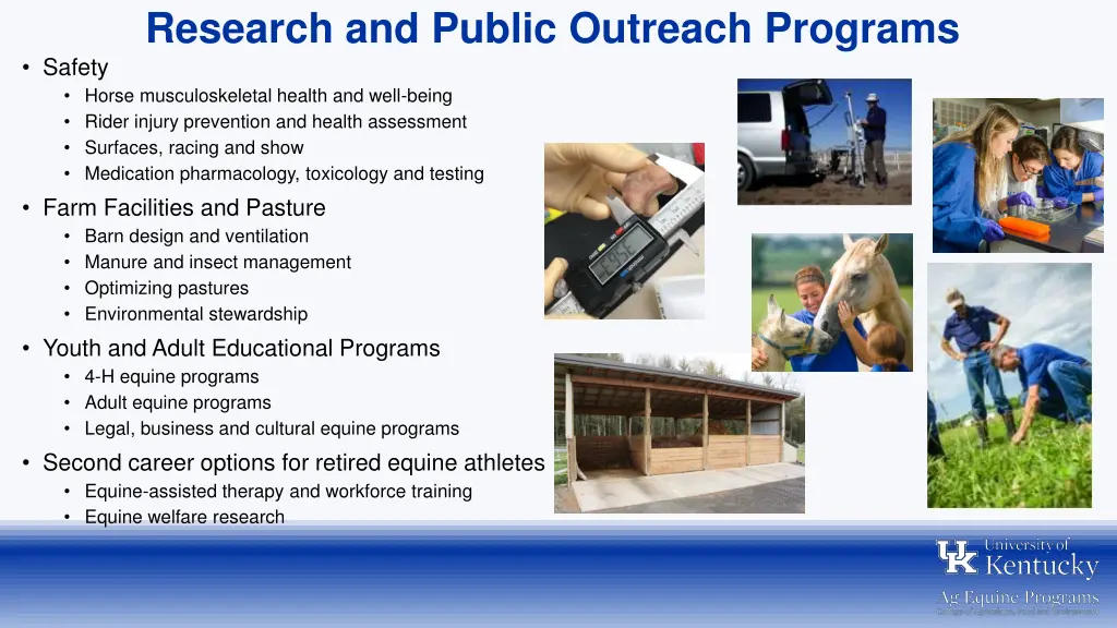 research and public outreach programs