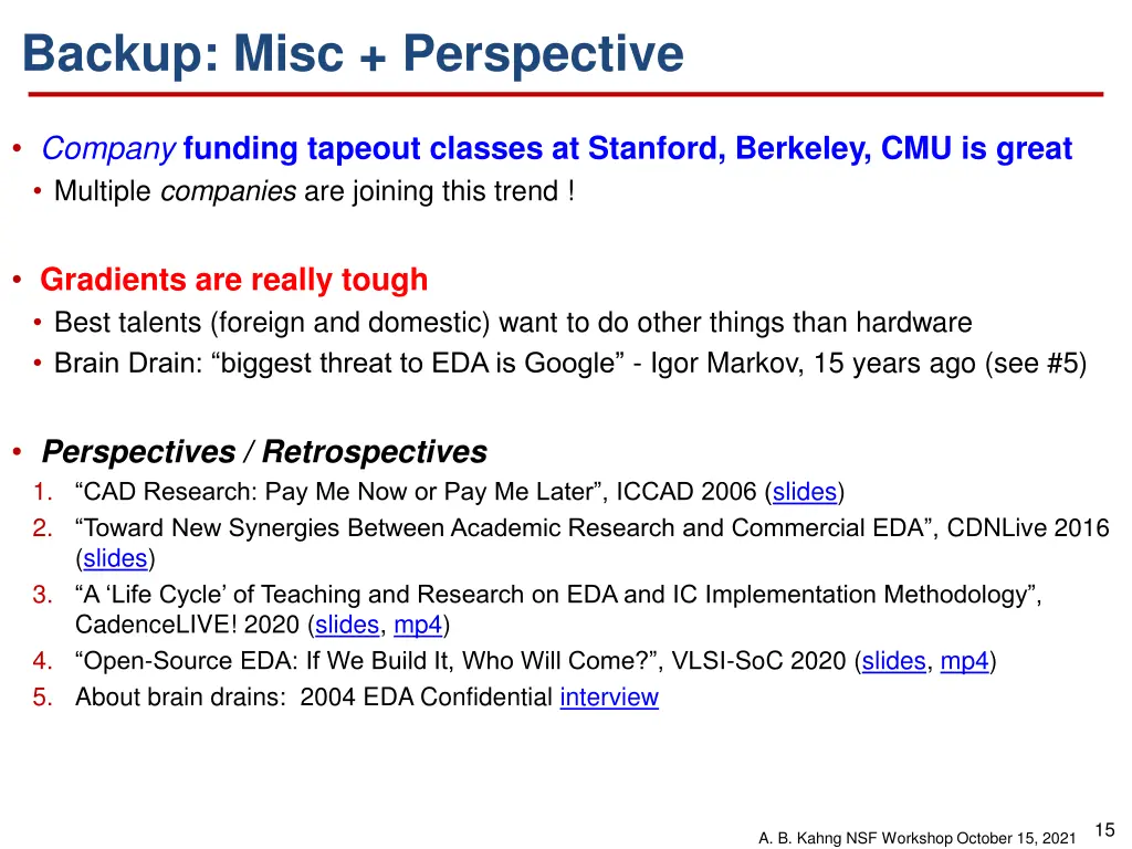 backup misc perspective