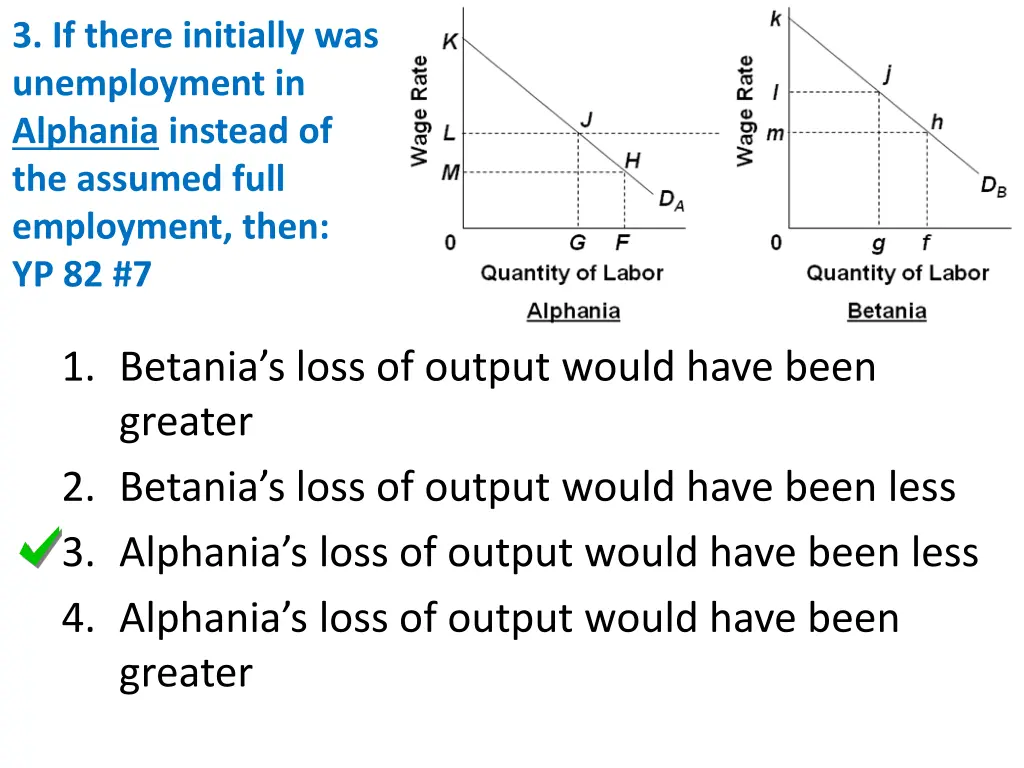 3 if there initially was unemployment in alphania 1