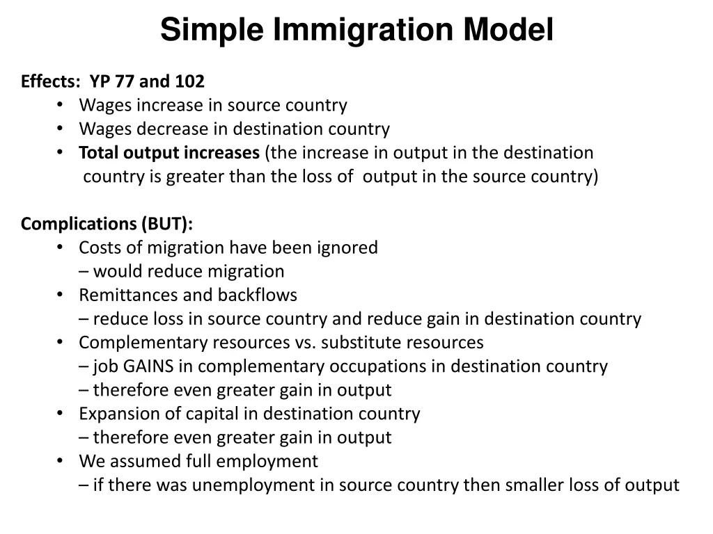 simple immigration model