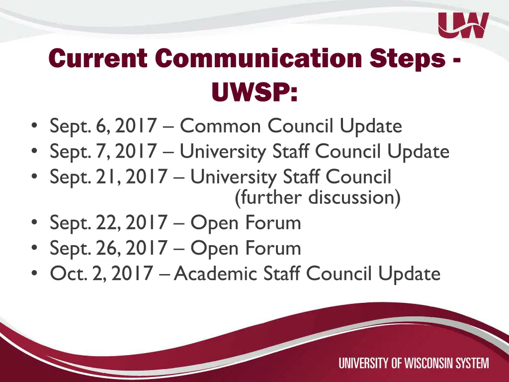 current communication steps uwsp sept 6 2017