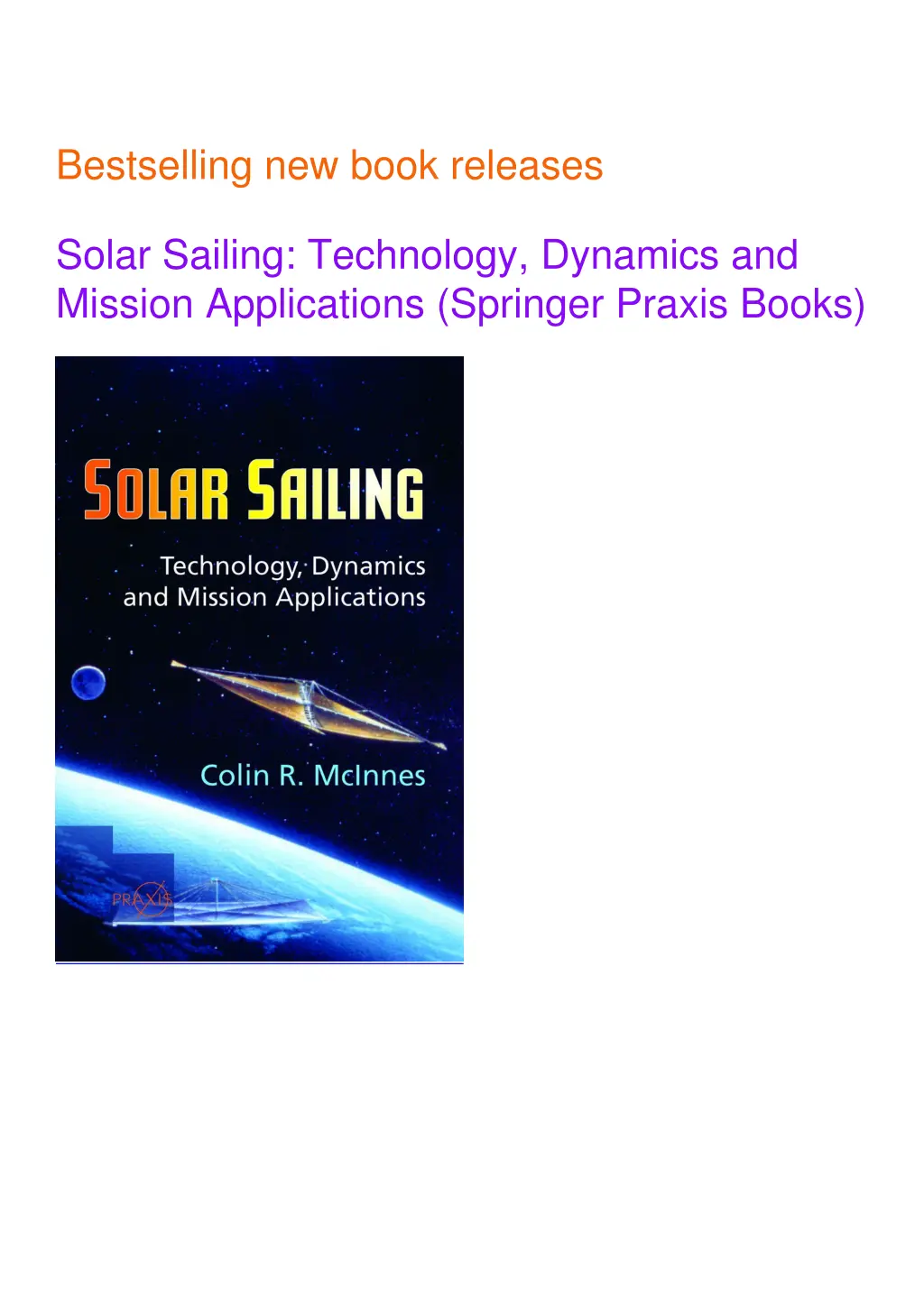 bestselling new book releases solar sailing