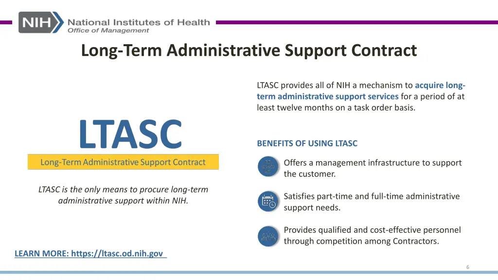 long term administrative support contract