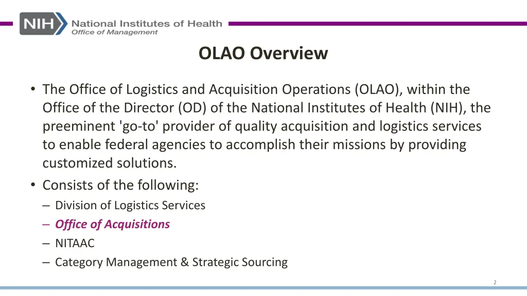 olao overview