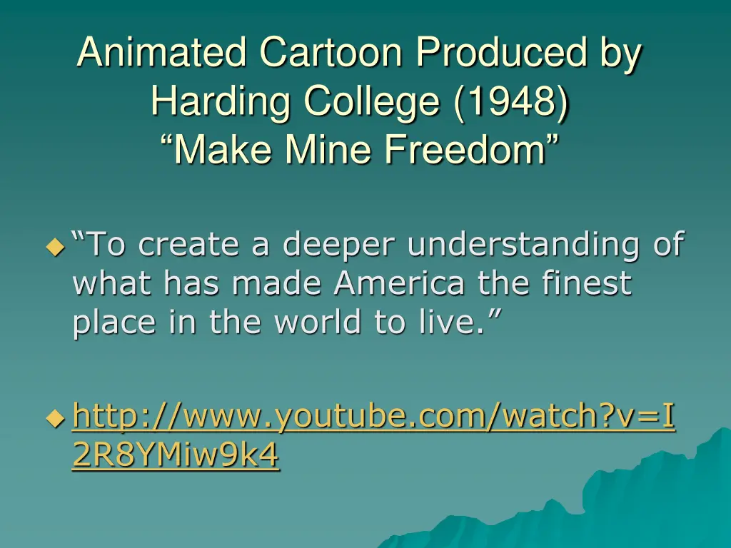 animated cartoon produced by harding college 1948