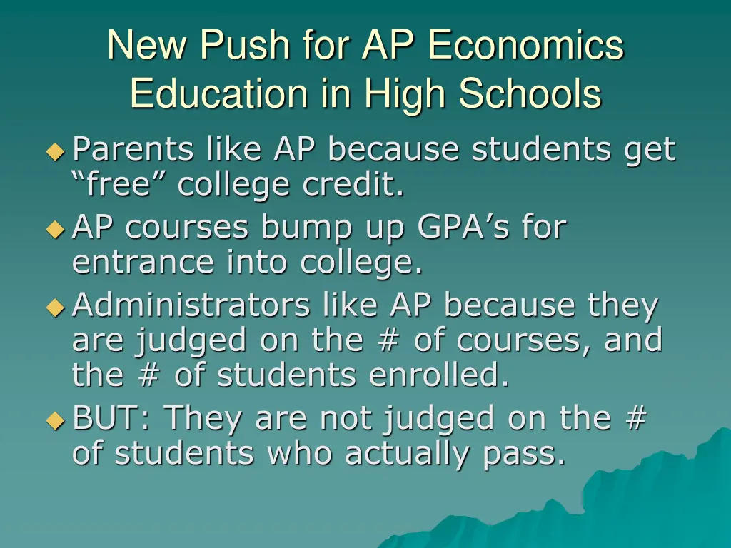 new push for ap economics education in high